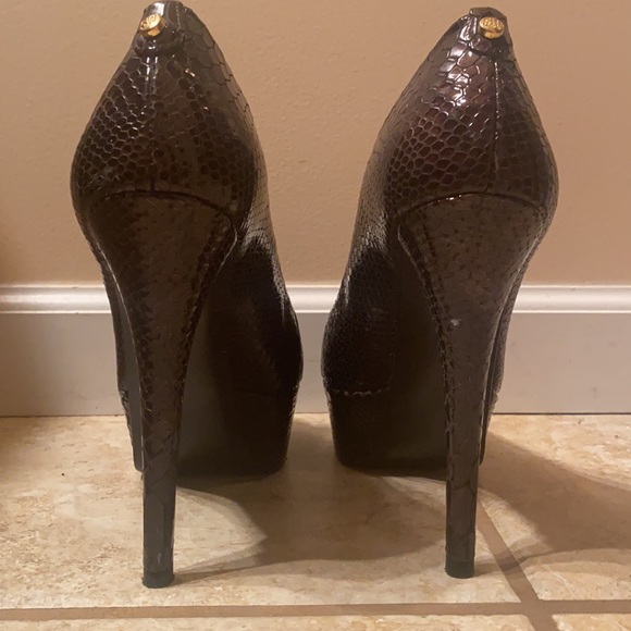 Stuart Weitzman  Python Platform Peep Toe Size 10.5 ~~ Gorgeous! - Picture 4 of 5